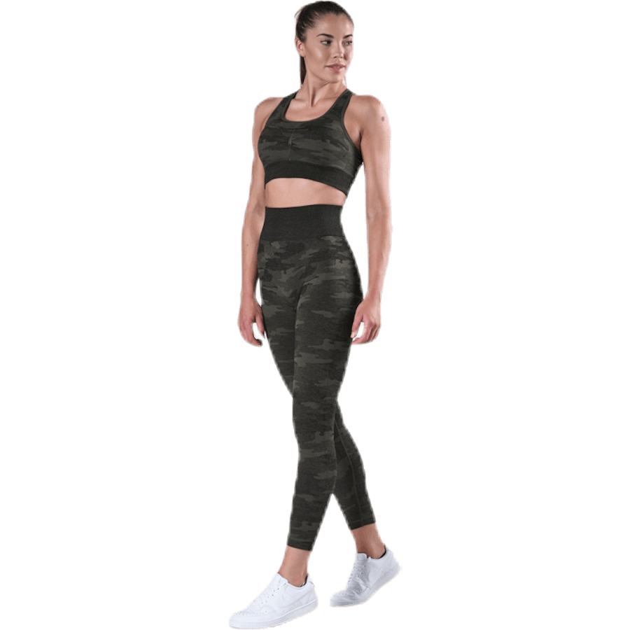 Fitness Seamless Racerback Bra Patterned/Green