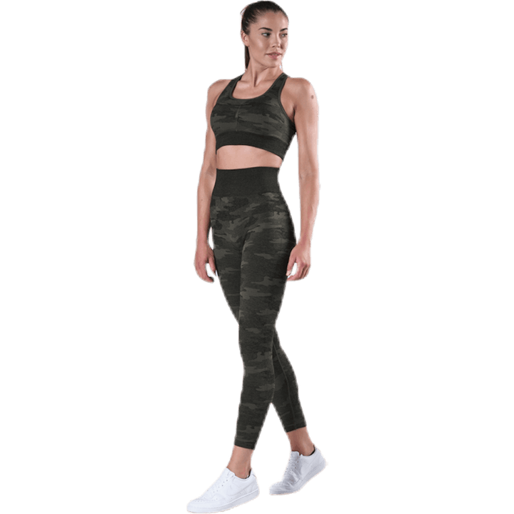 Fitness Seamless Racerback Bra Patterned/Green