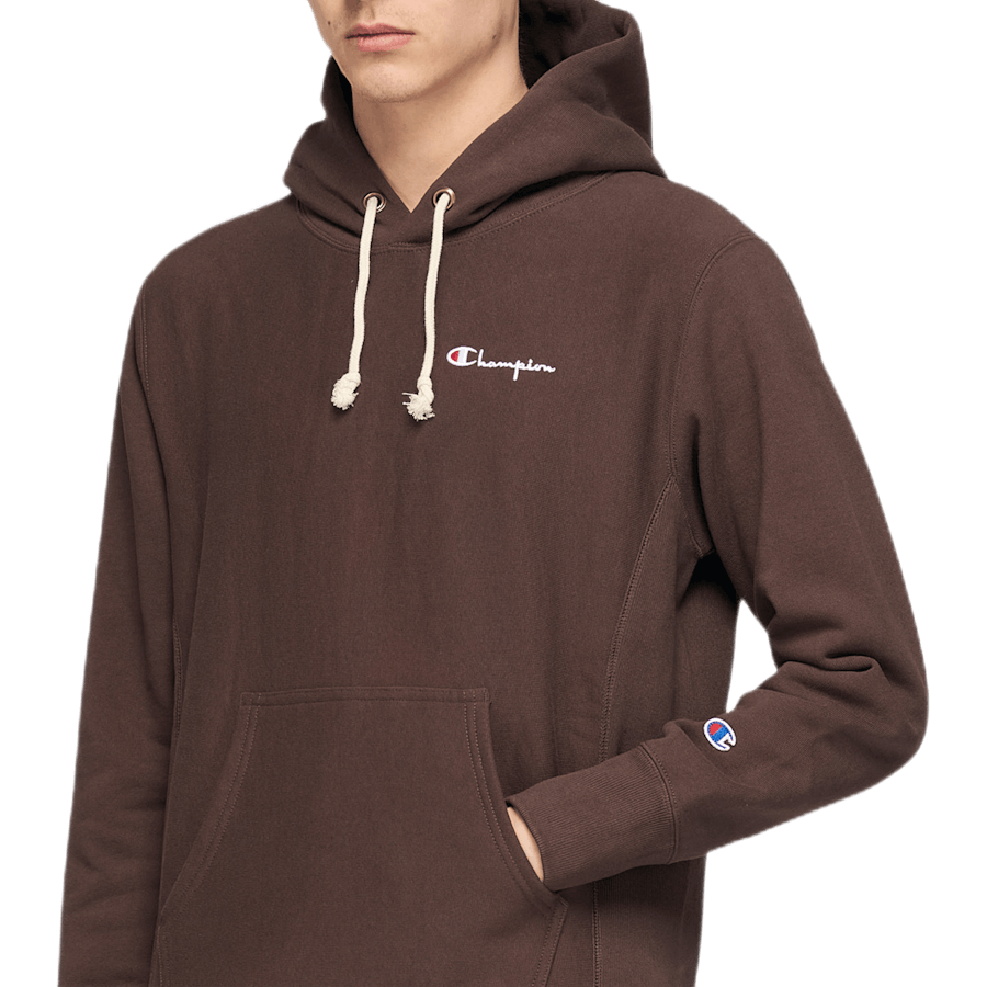 Malá mikina s kapucňou Script Brown