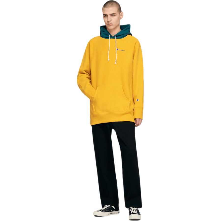 Farebný blok mikina s kapucňou žltá