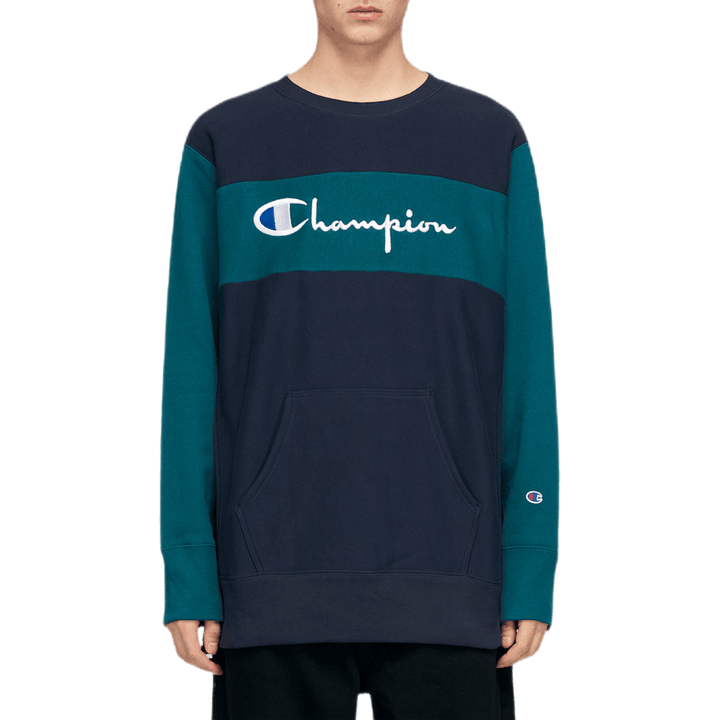 Sweat-shirt ras du cou à blocs de couleurs multicolore