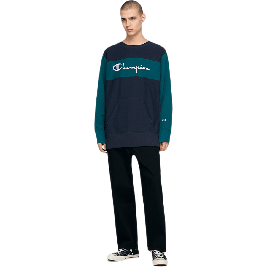 Sweat-shirt ras du cou à blocs de couleurs multicolore