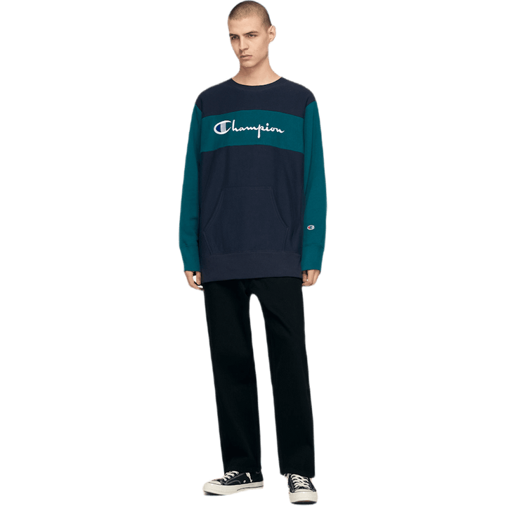 Sweat-shirt ras du cou à blocs de couleurs multicolore