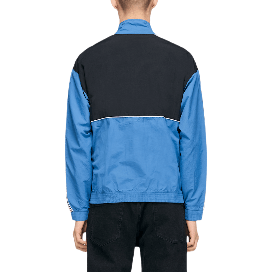 Giacca con zip intera a trama inversa blu