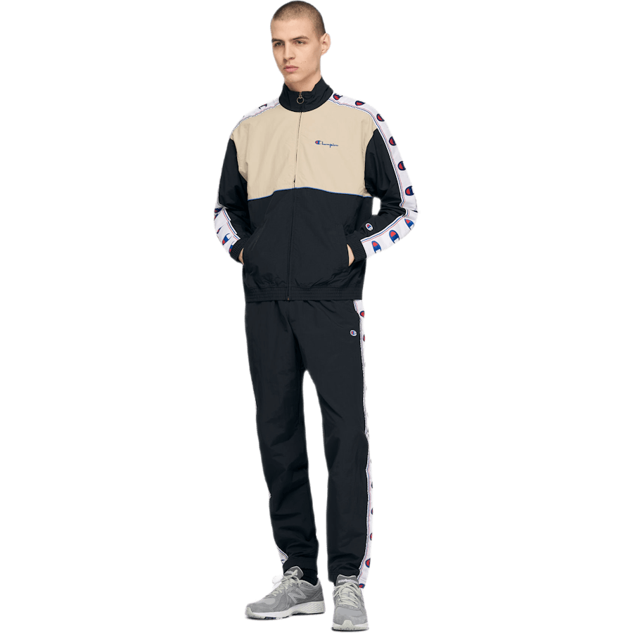 Top con zip integrale nero