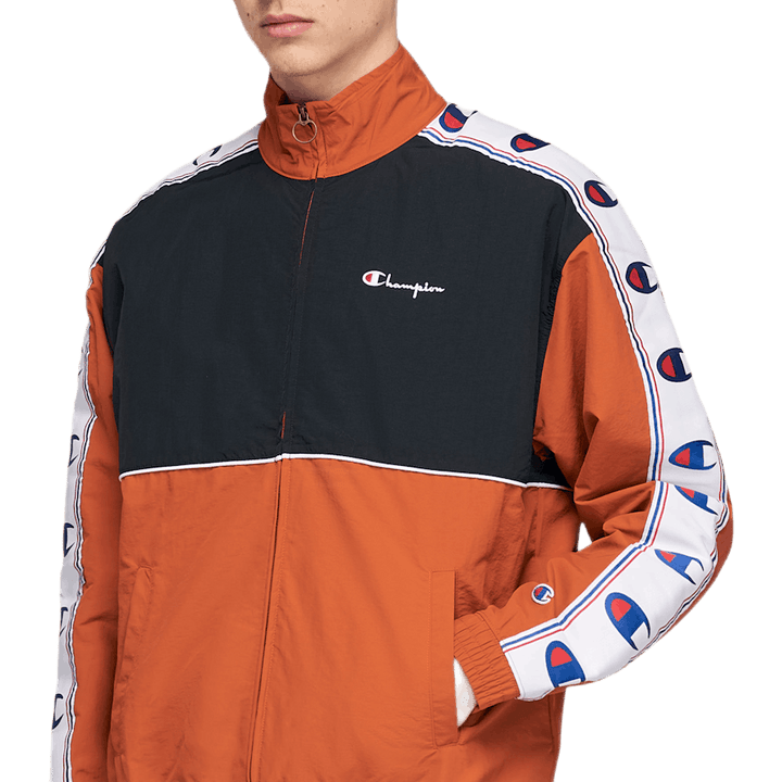 Top con zip intera arancione