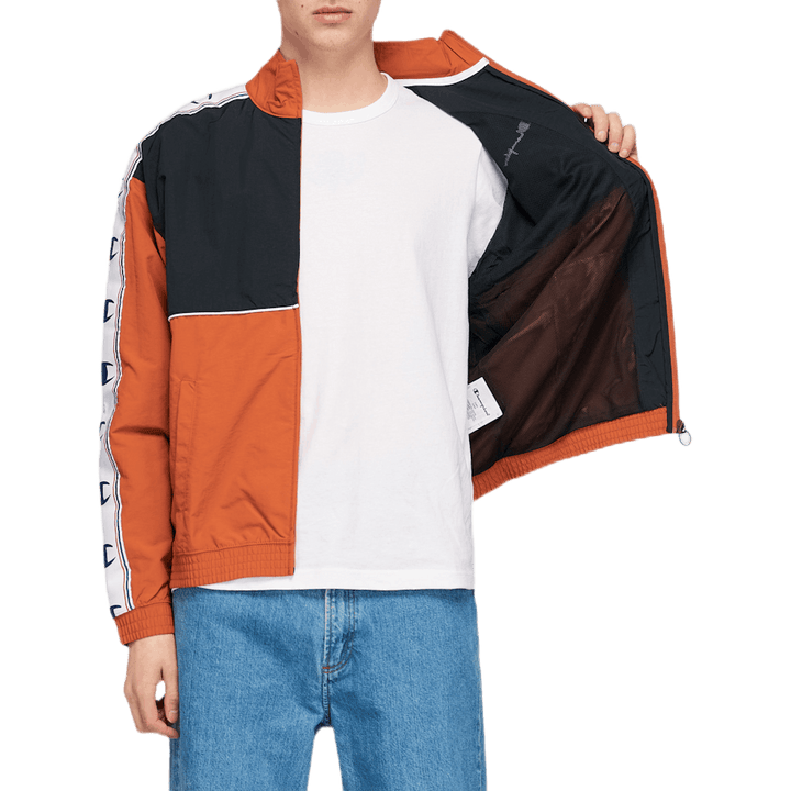 Top con zip intera arancione