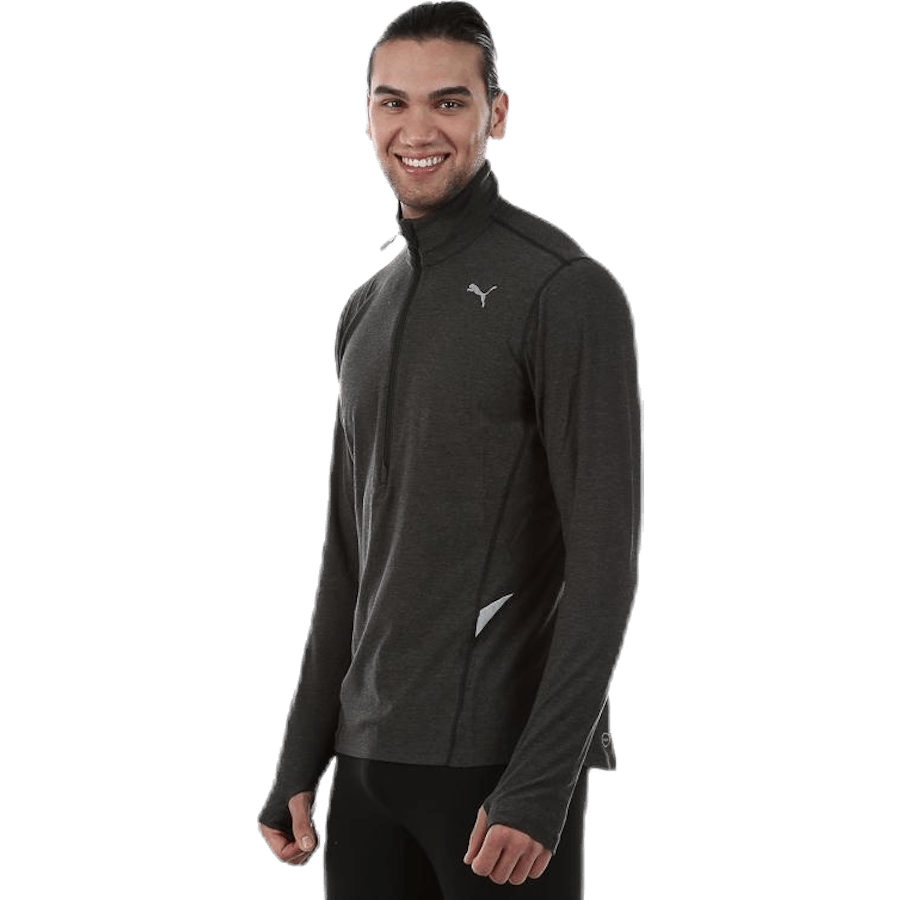 1/2 Zip Heather Top Grey