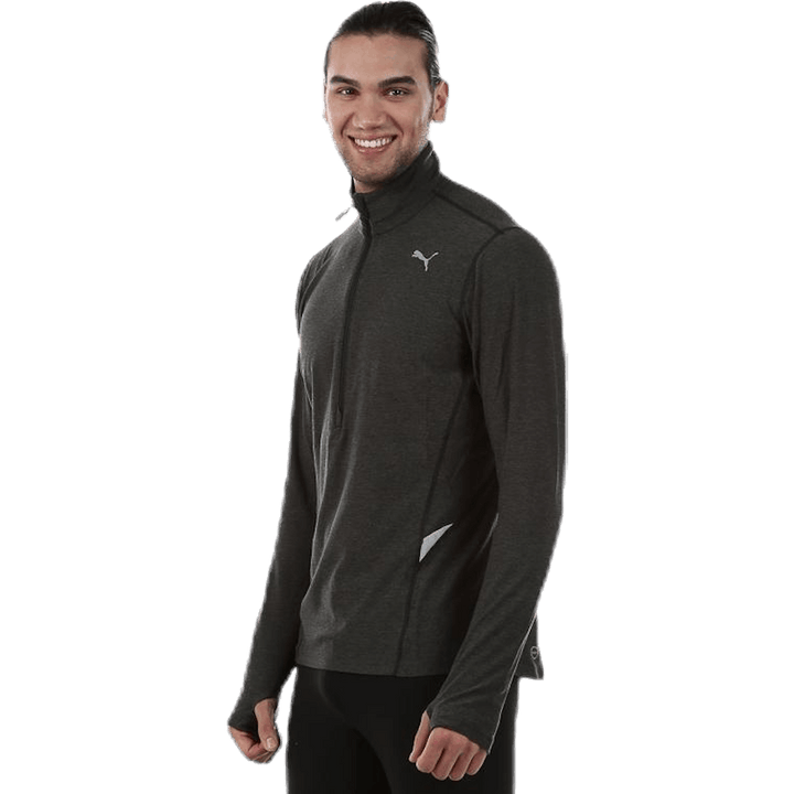 1/2 Zip Heather Top Grey
