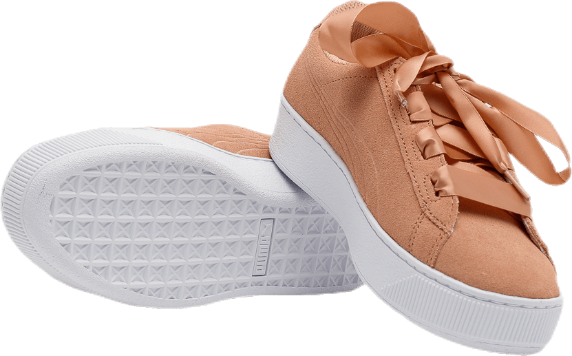 puma vikky platform ribbon jr beige – - Main Image