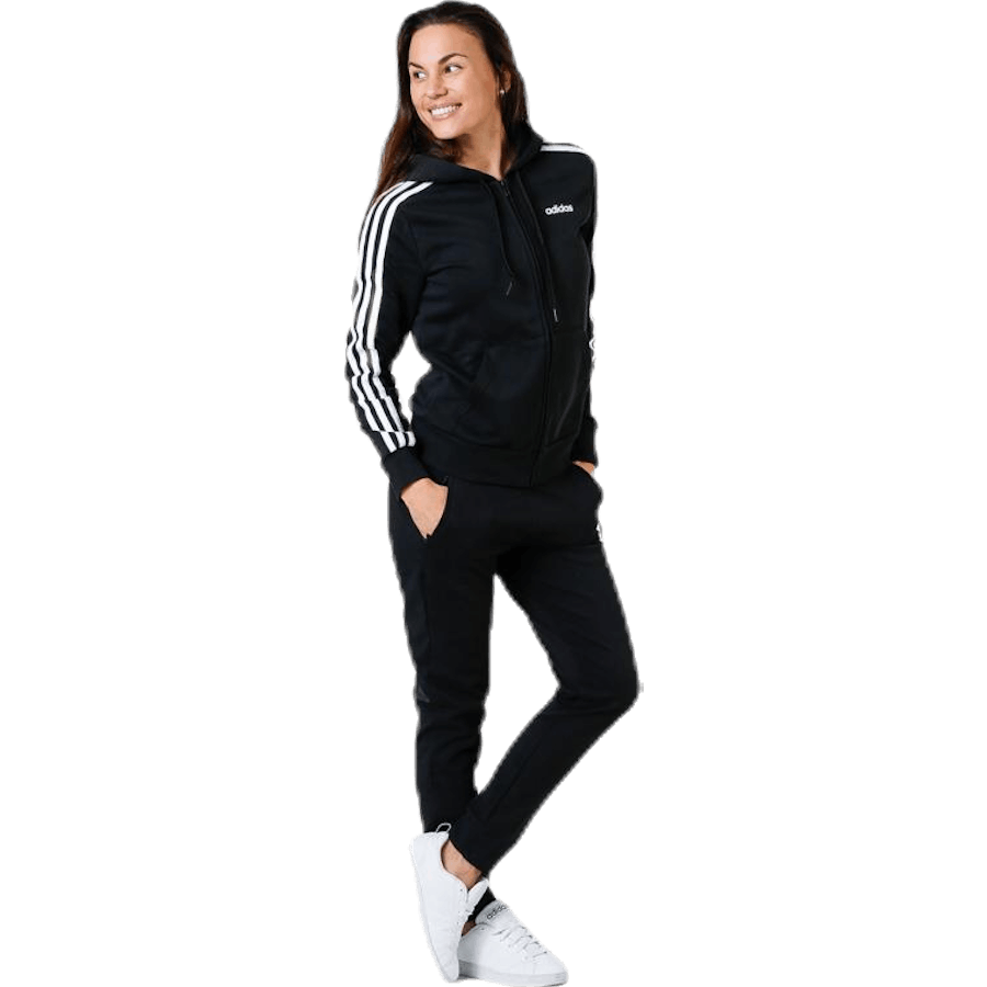 Essentials 3S Full Zip Hoodie Black / White