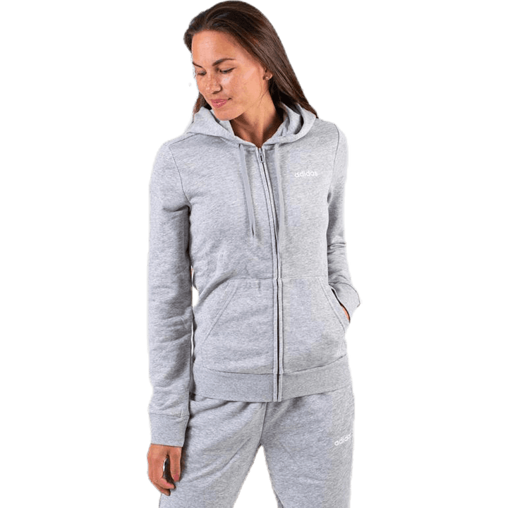 Essential Plain Full Zip Hood Grigio
