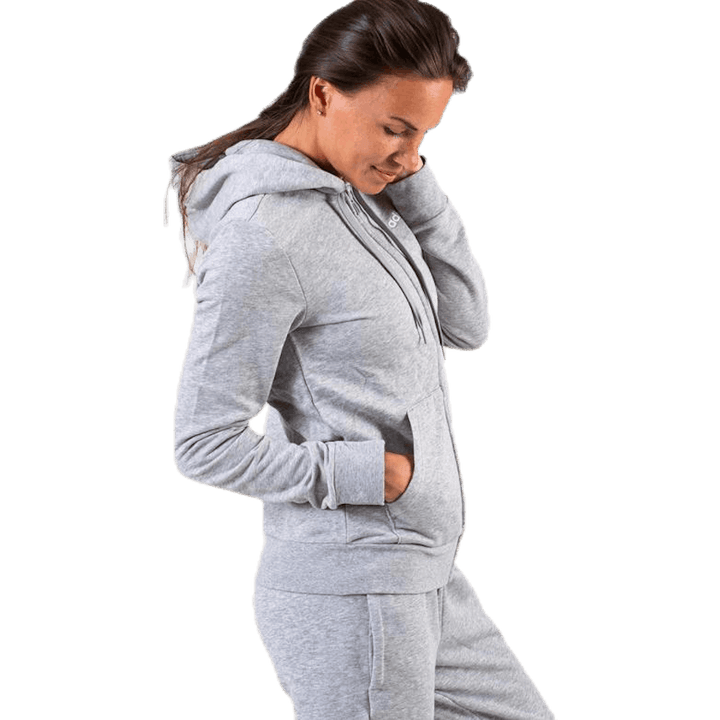 Essential Plain Full Zip Hood Grigio