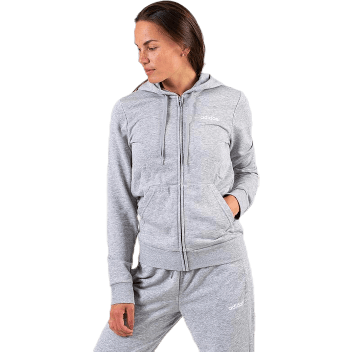 Essential Plain Full Zip Hood Grigio