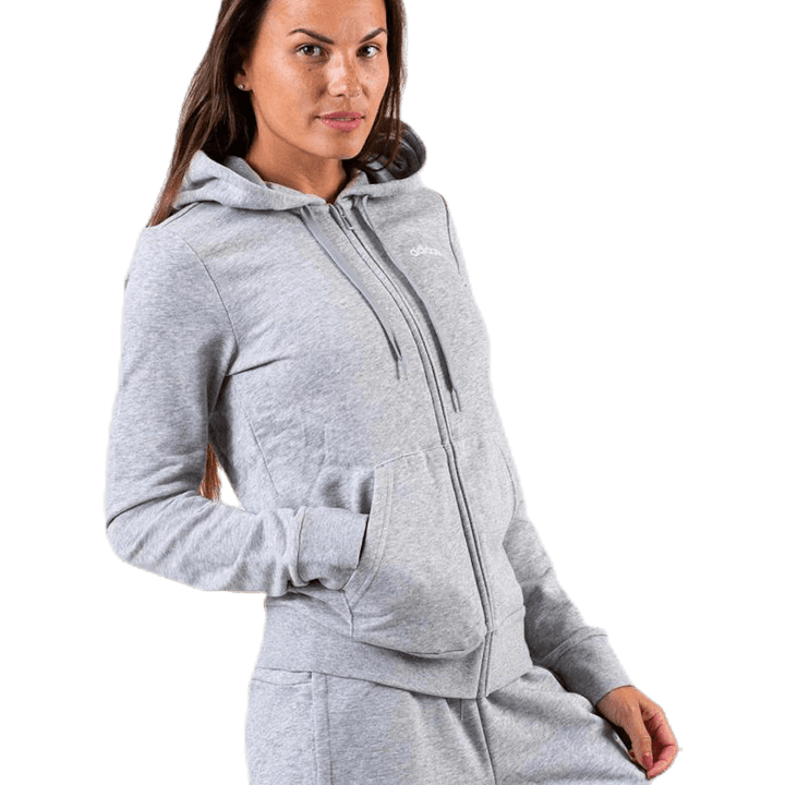 Essential Plain Full Zip Hood Grigio