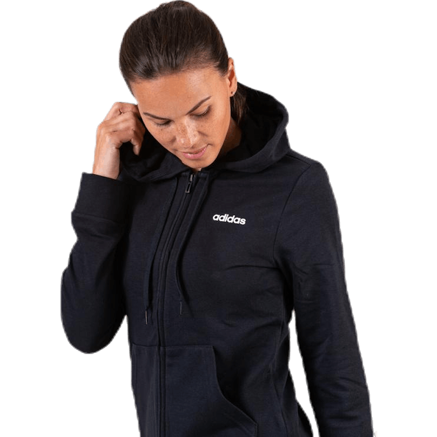 Essentials Pevná mikina s kapucí na zip Black / White