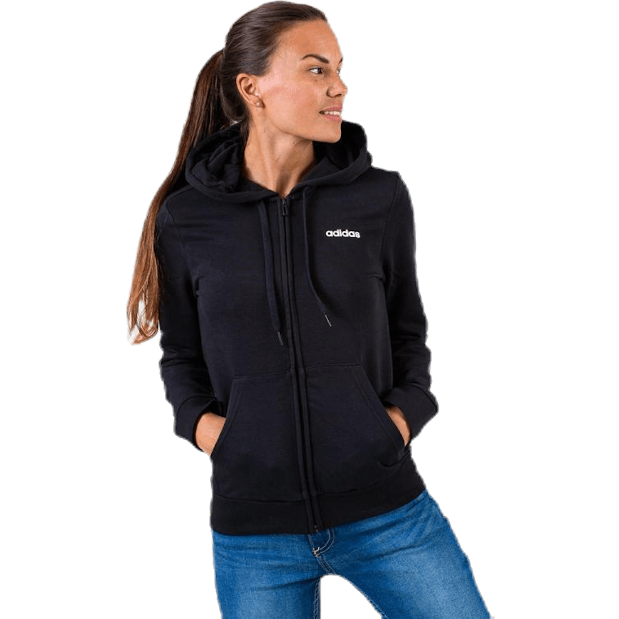 Essentials Pevná mikina s kapucí na zip Black / White