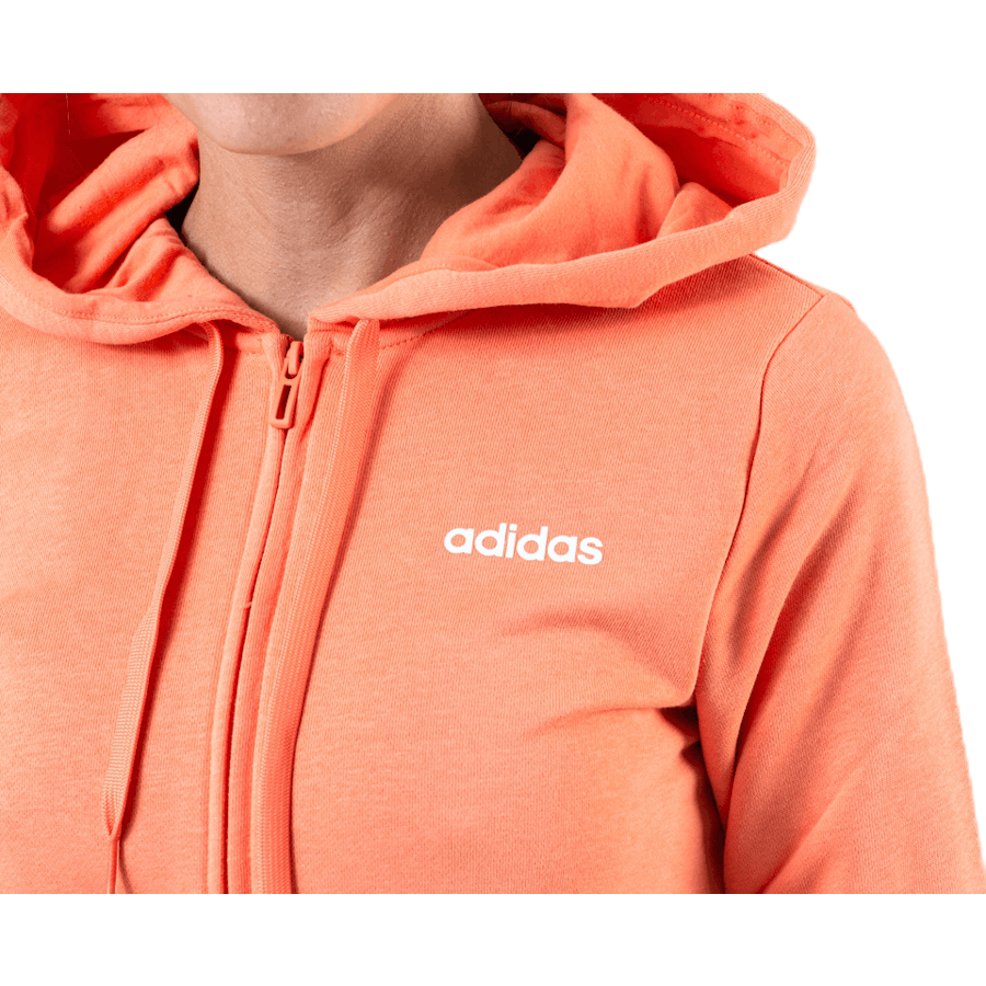 Essential Plain Full Zip Hood Orange/White