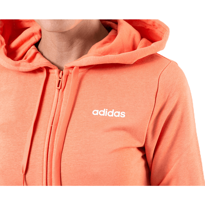 Essential Plain Full Zip Hood Orange/White