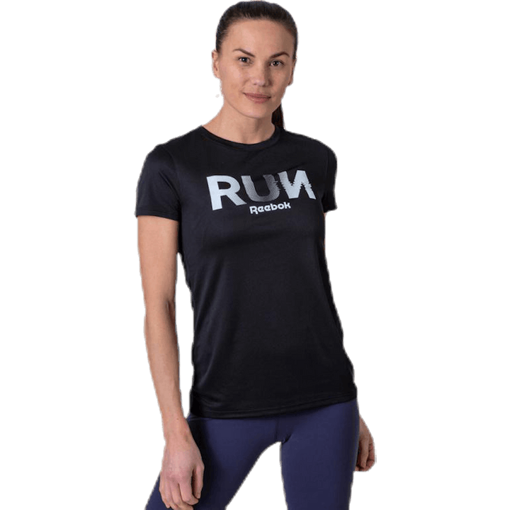 Running Essential Graphic Tee Black