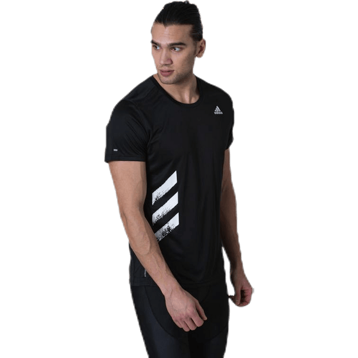 Adidas Run It Tee Pb 3 Stripes Men Black