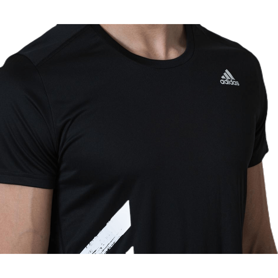 Adidas Run It Tee Pb 3 Stripes Men Black