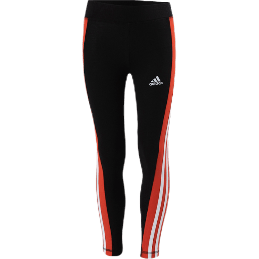 Girls Linear 3 Stripe Tight Orange/Black