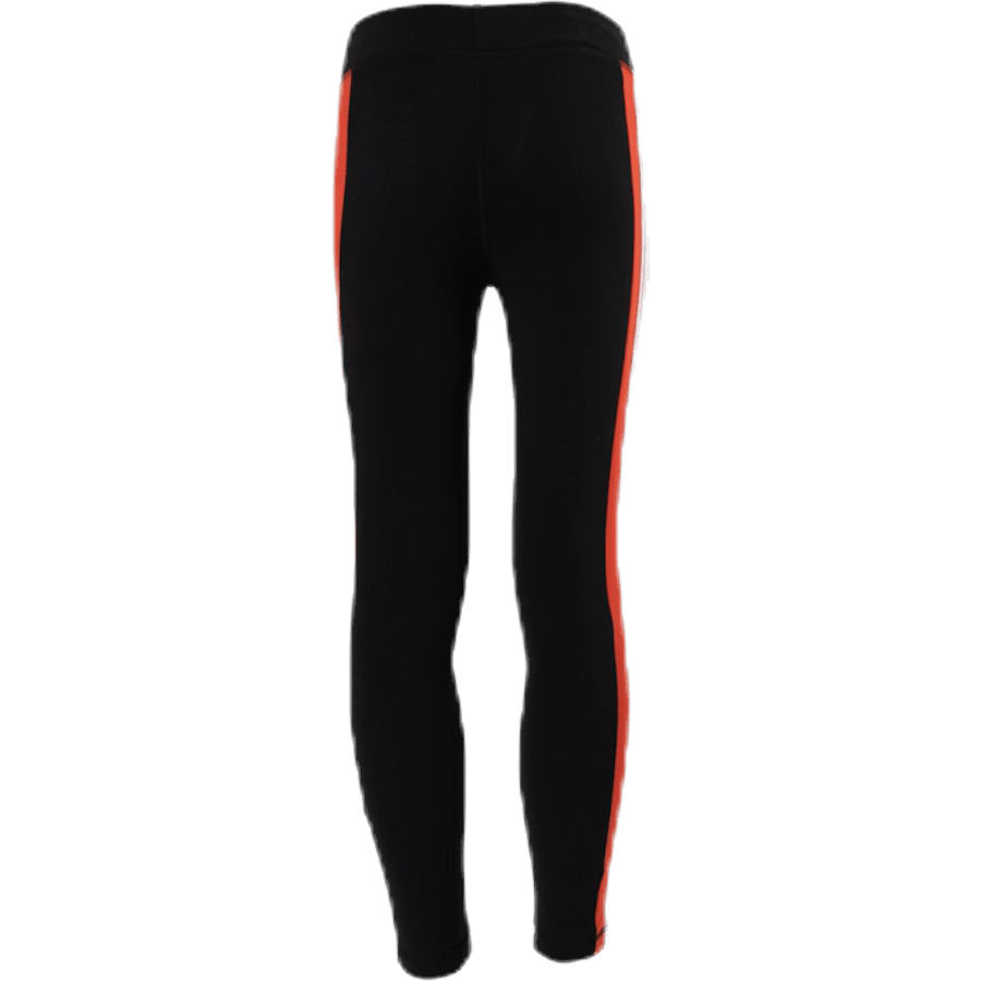 Girls Linear 3 Stripe Tight Orange/Black