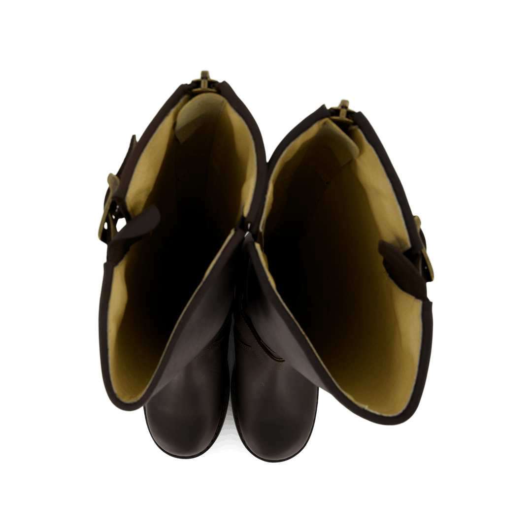 High Zip Back Brown/Gold