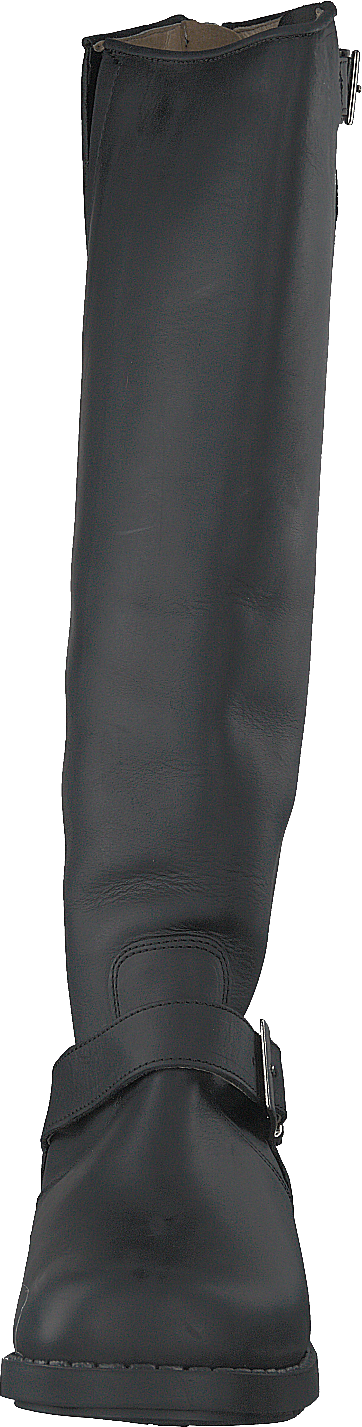 High Zip Back Black Shiny Silver