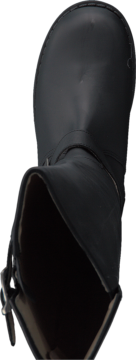 High Zip Back Black Shiny Silver