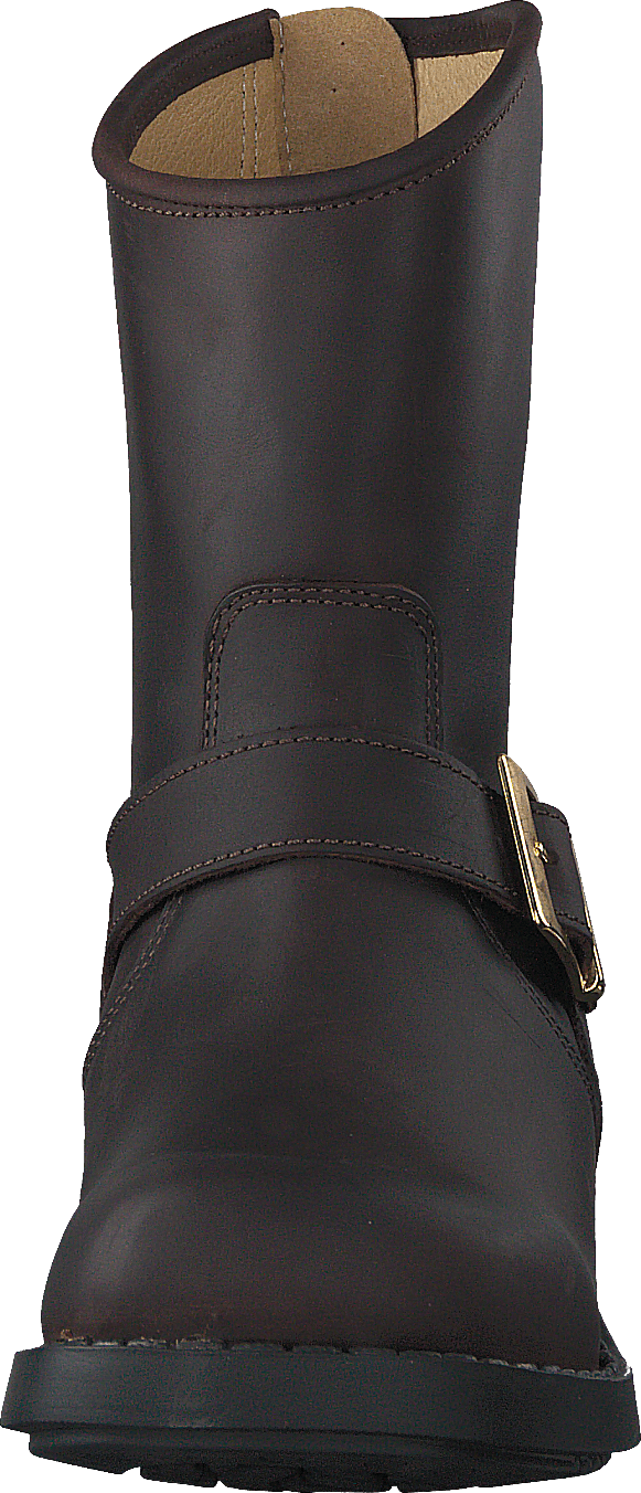 Low Boot Zip Back Brown/Shiny Gold