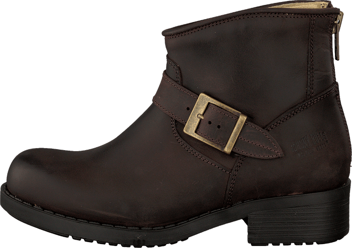 Ļoti zemi zābaki Zip Back Brown/Gold