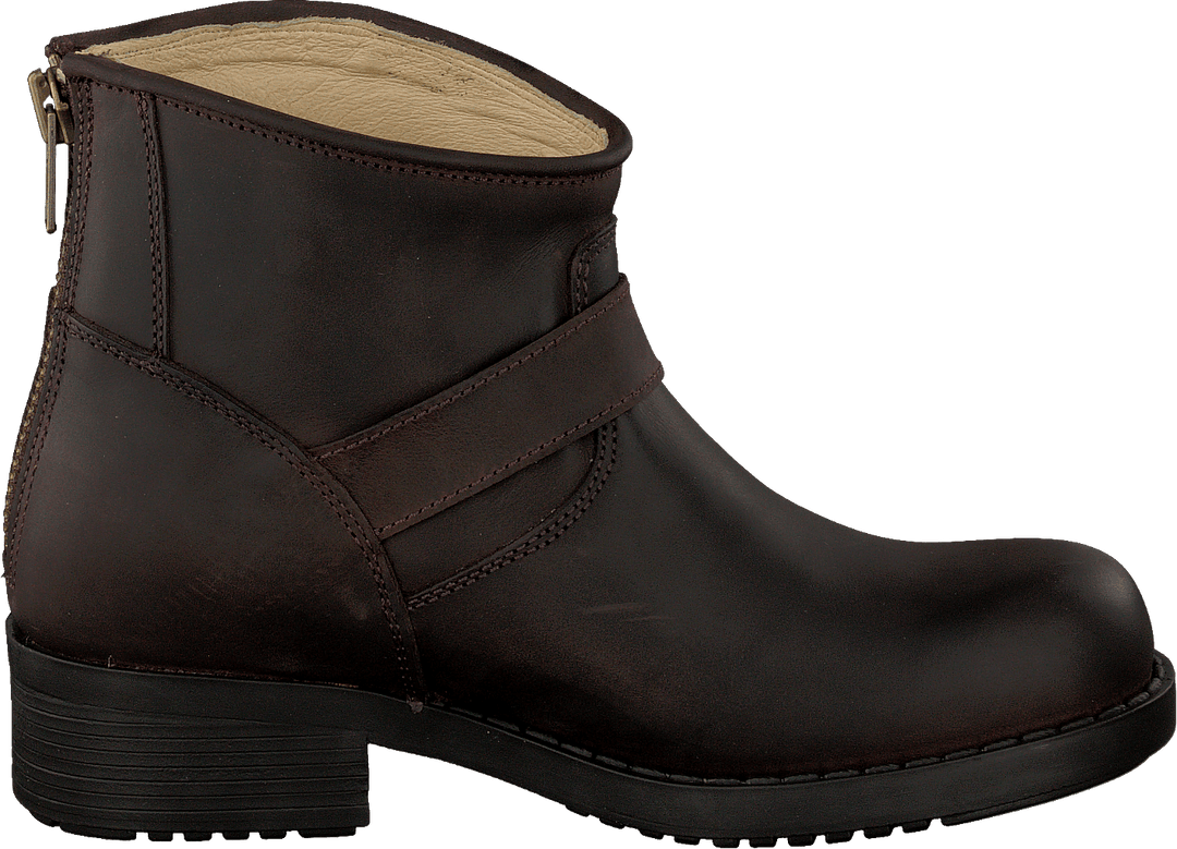 Ļoti zemi zābaki Zip Back Brown/Gold