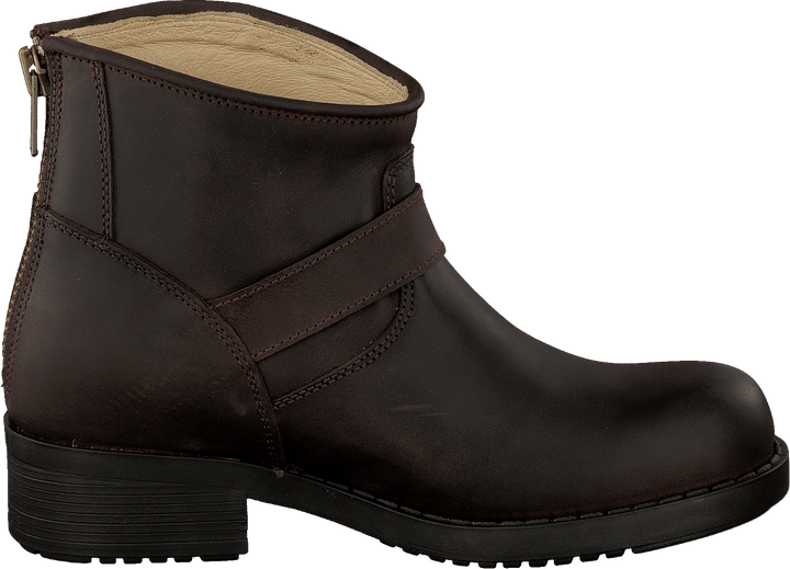 Ļoti zemi zābaki Zip Back Brown/Gold