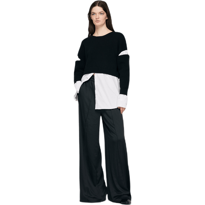 Light Wash & Go Wide Leg Pants Black
