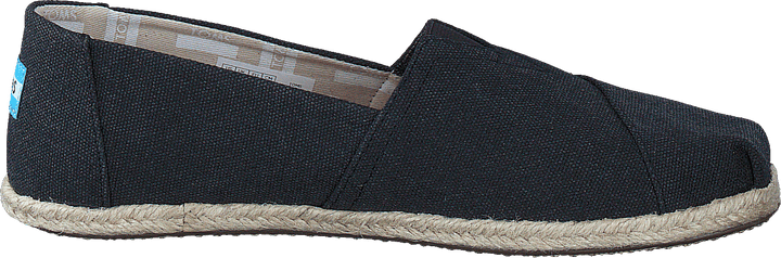 Seasonal Classics Black Washed Canvas Rope Sole