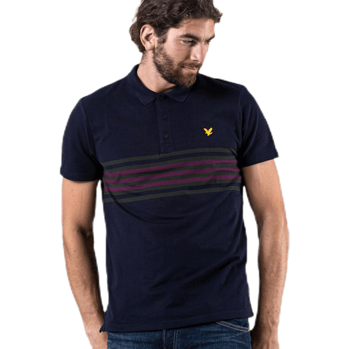 Plus Stripe Polo Blue