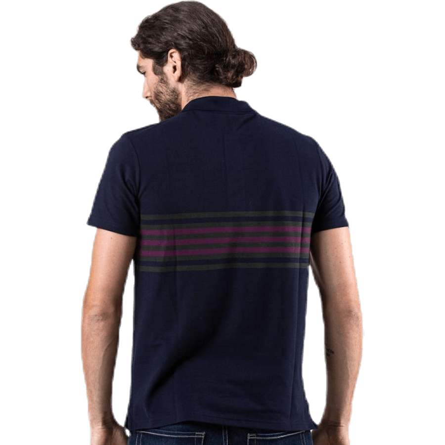 Plus Stripe Polo Blue