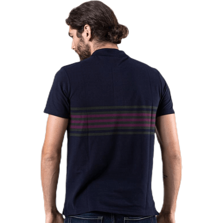 Plus Stripe Polo Blue