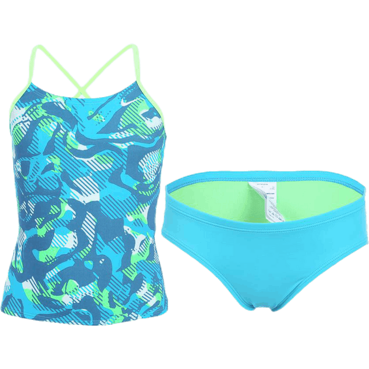 Floral Camo Crossback Tankini Turquoise