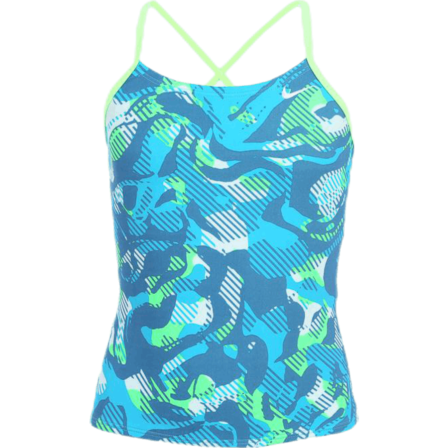 Floral Camo Crossback Tankini Turquoise
