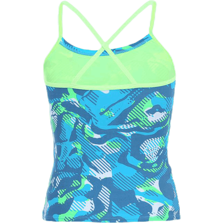 Floral Camo Crossback Tankini Turquoise