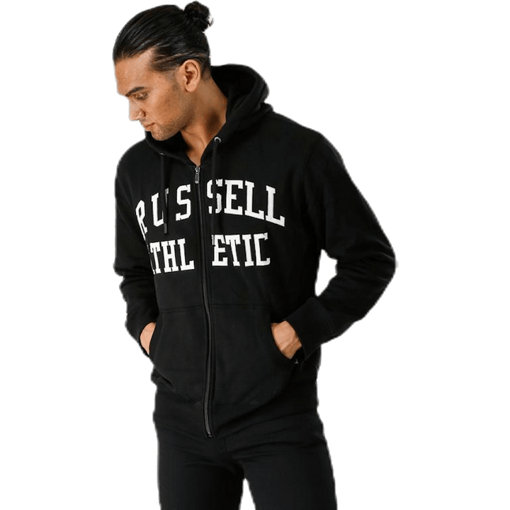 Zip Through Tackle Twill Hoody Black