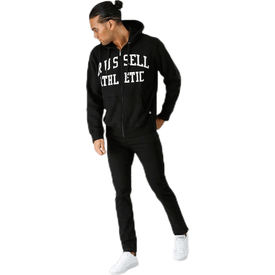 Zip Through Tackle Twill Hoody Black
