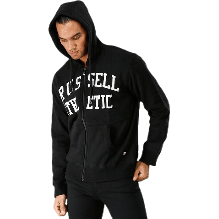 Zip Through Tackle Twill Hoody Black