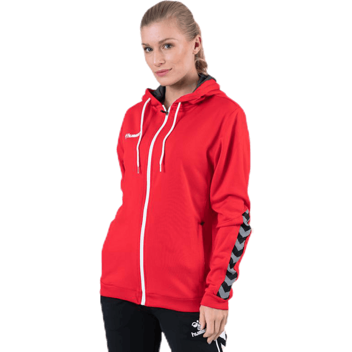 Authentic Poly Zip Hoodie Red