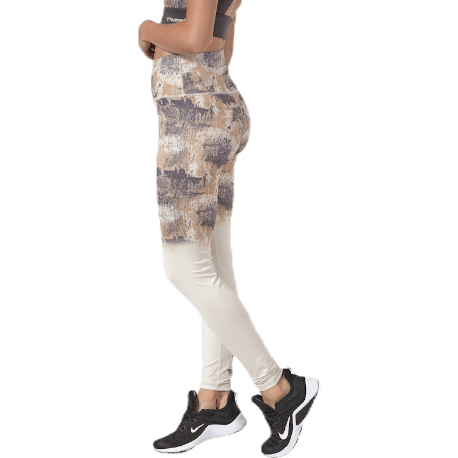 Lotus High Waist Tights White/Grey