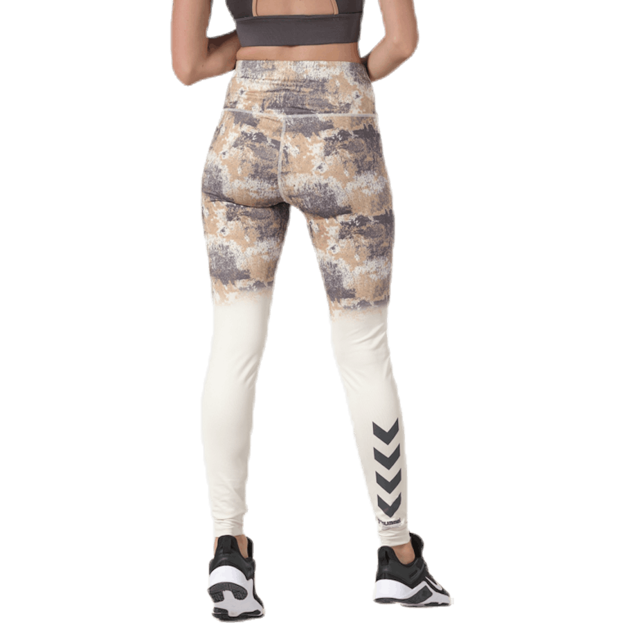 Lotus High Waist Tights White/Grey