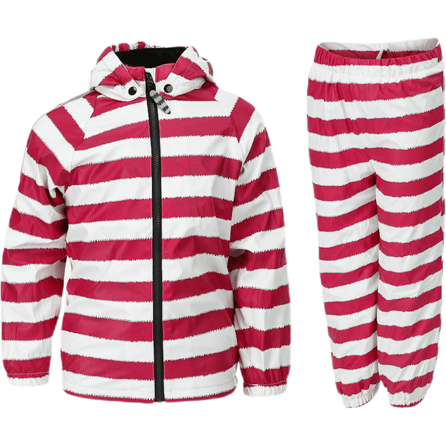 Greta Fleece Regenset Rosa/Weiß
